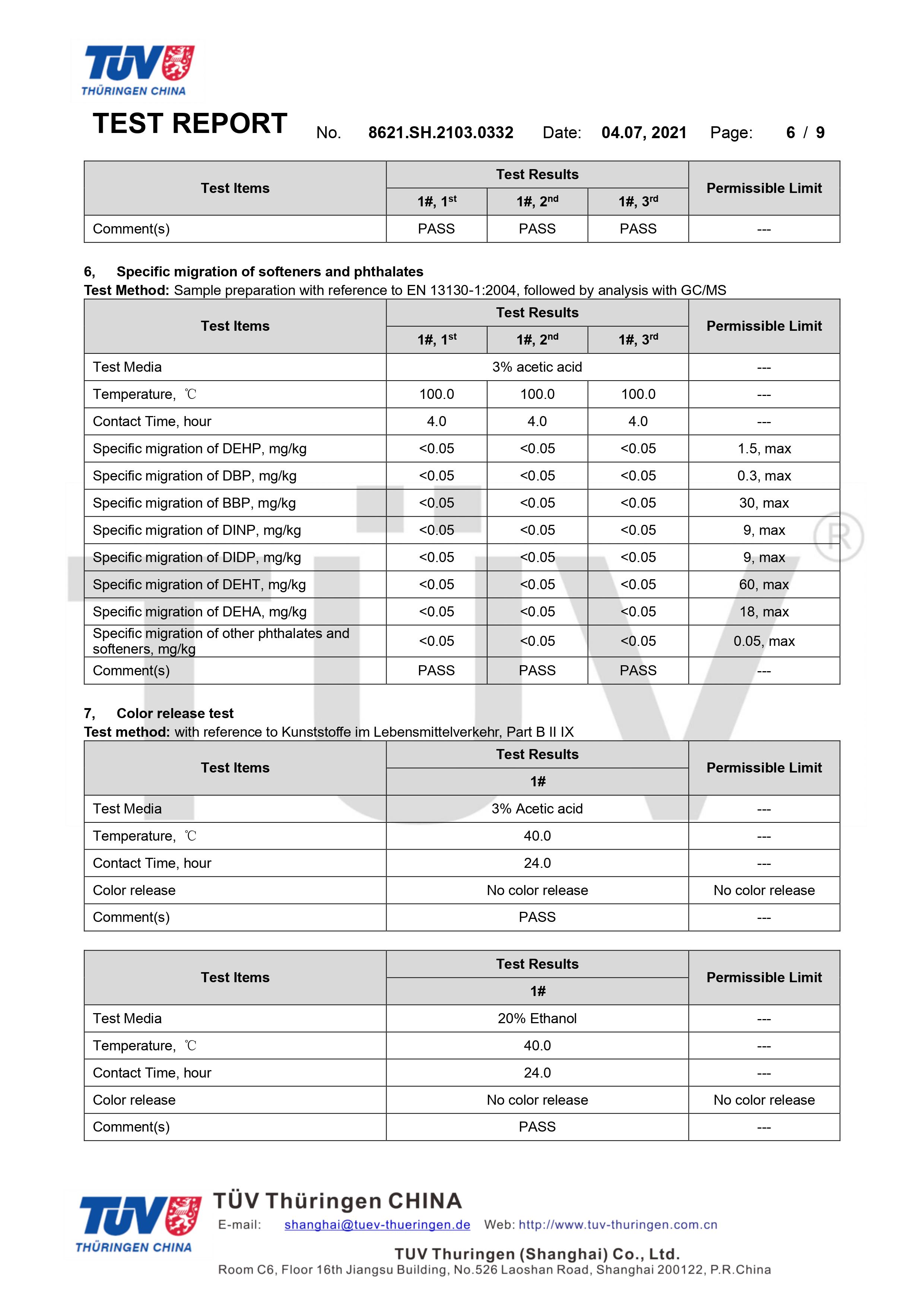 德国莱茵TUV环保袋食品接触检测(图6)